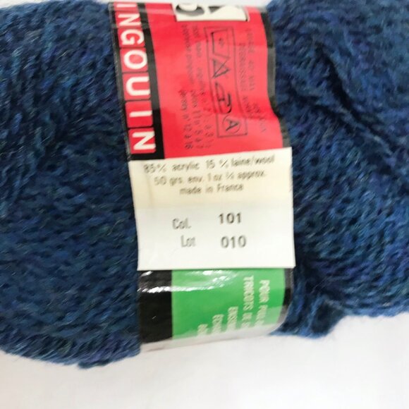 Vintage Pingouin yarn Pingoland Cadet Blue Wool Acrylic Blend 8 skein lot - Picture 3 of 4